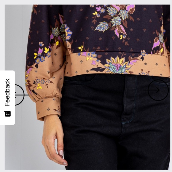 Floral Print Women's Hoodie - Black and Tan Anthro Scotch and Soda starwatcher - Picture 6 of 9